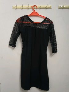 Elegant Black Lace Detail Dress