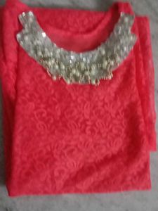 Coral Lace Party Dress