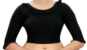 Black Ruffle Blouse