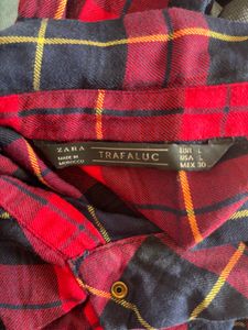 Zara Red &amp; Blue Plaid Shirt