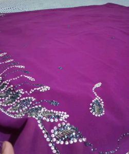 Purple handwork saree