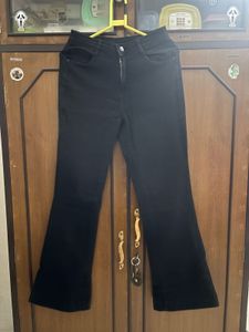 Black Flared Denim Jeans