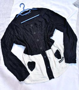 🎁Buy1 Get1 Free Cute Black &amp; White Cardigan F