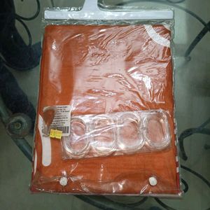 Shower Curtain Orange Red