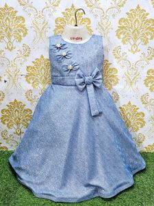 Blue Flower Girl Dress