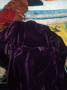 Purple Velvet Jacket w/ Fur Trim