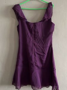 Purple Ruffle Mini Dress