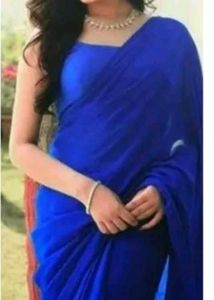 High-Quality Plain Georgette Saree