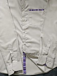42L Designer Solid Grey Collared Casual Shirt