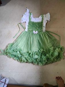 Vintage Green Ruffle Dress