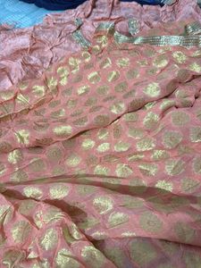 Peach Ethnic Dress Material