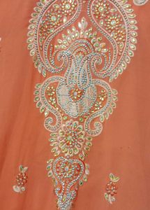 Coral Pink Kurta With Heavy Embroidery And Stones
