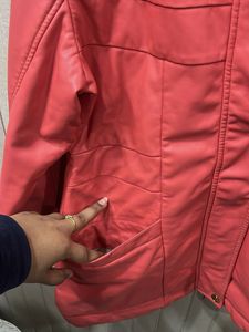 Orange  Leather Jacket