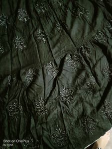 Black Embroided Long Skirt