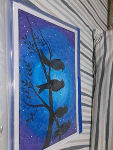 Night Birds Watercolor Painting