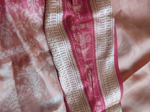 Beige Red Printed Saree