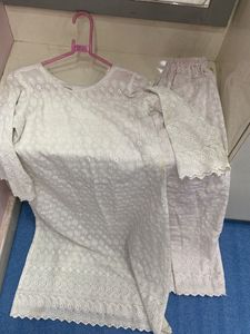 White Suit With Bottoms .