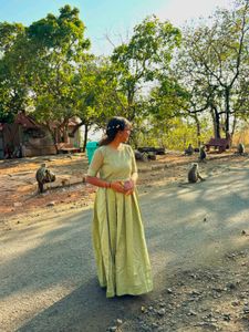 Green Pleated Midi Dress