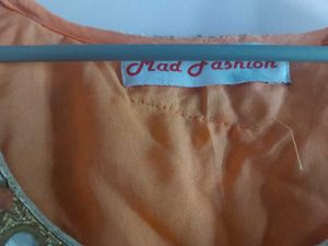 Coral Kurti with heavy work