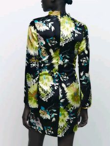Zara Black Printed Mini Dress