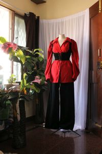 Red Oversized Shirt Without Shoulder Belt