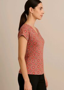 Printed V-Neck Top