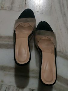 Black Classic Transparent Heels