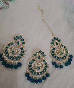 Beautiful Maang Teeka With Earrings Set