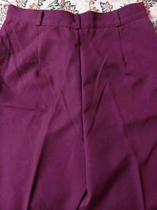Magenta Straight Fit Trousers