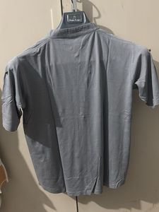 Stylish Grey Mandarin Collar Shirt