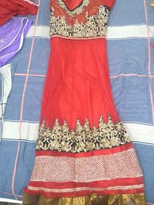 Red Colour Dress With Dupatta And Leggis