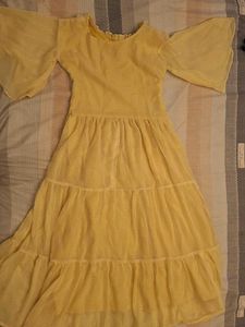 Vintage Yellow Tiered Dress