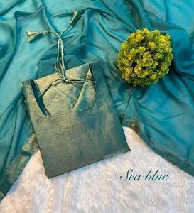 Teal Satin Kurta Set