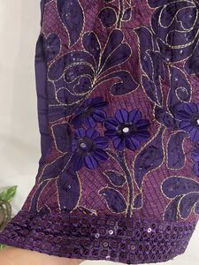 Purple Floral Embroidered Punjabi Salwar Suit Set