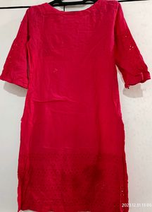 Girls Red Kurta For Sale (Size: S, 10 Years)