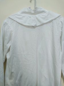 Voguish White Cover up Or Shrug With Ruffles