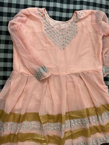 Striped Anarkali Gown Dress Unused Dres