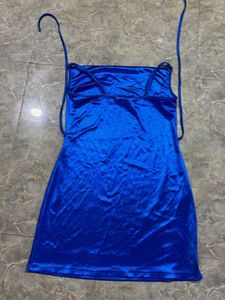 Blue satin Mini Dress
