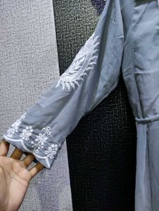 Embroidered Kurta Grey