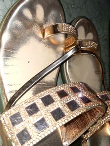 Gold Jeweled Sandals