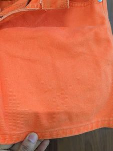 Orange Denim Shorts