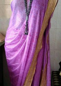 This Saree Is Shining Net With Slik Blouse