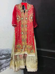 Red & Gold Embellished Dress