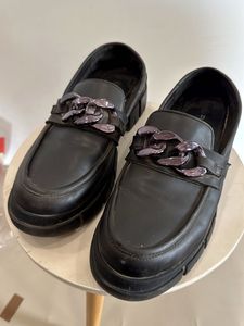 Black Designer Loafer Shoes For Women