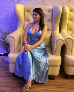 Blue Backless Gown