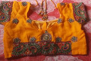 Embroidery Design Saree With Blouse