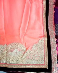 Elegant Peach Saree