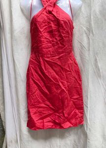 322011. Red Halter Mini Dress