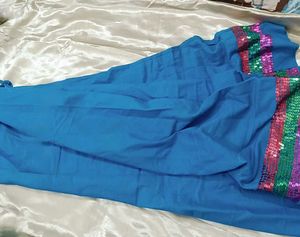 Blue Sequin Ethnic Skirt