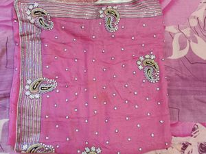 Pink Embellished Sari